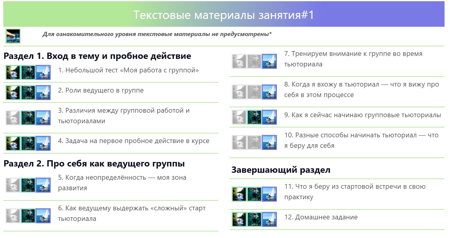 Общий список текстовых материалов занятия Image